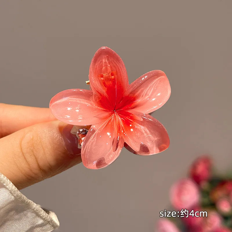 Gradient Flower Hair Claw Clips