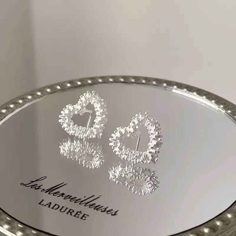 Minimalist Silver Heart Tragus Earrings