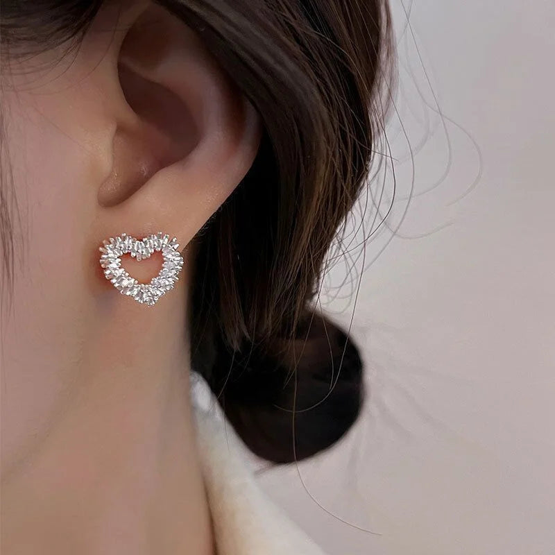 Minimalist Silver Heart Tragus Earrings