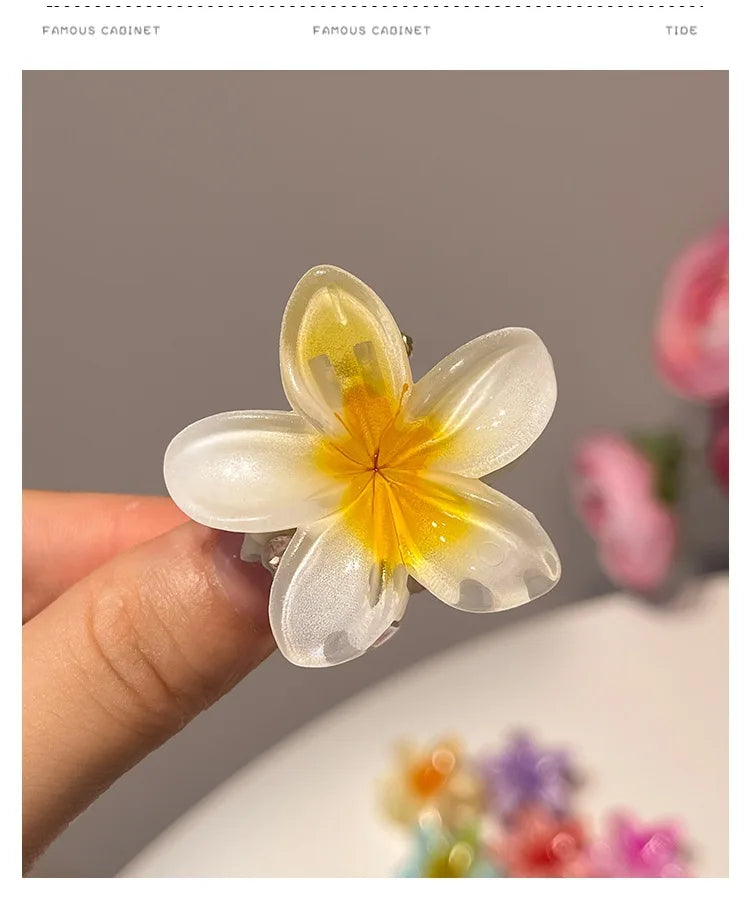 Gradient Flower Hair Claw Clips