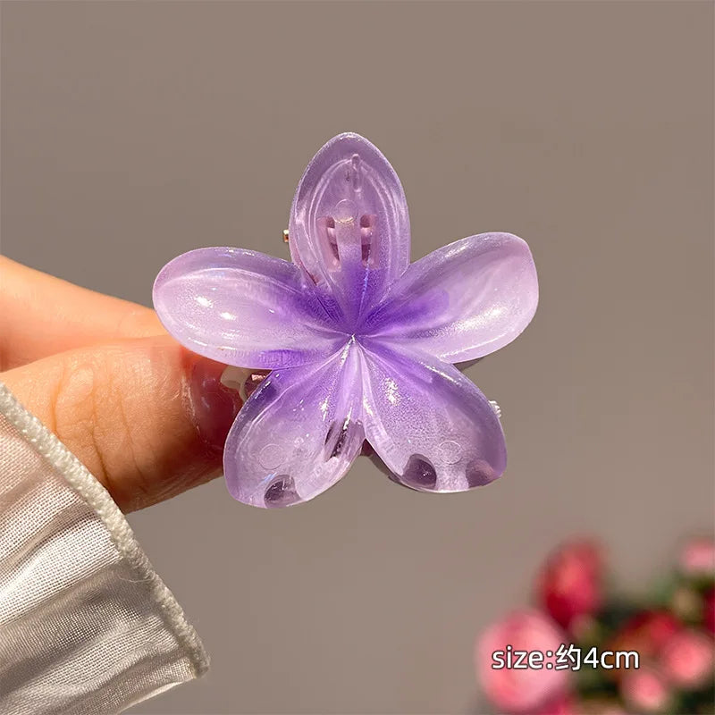 Gradient Flower Hair Claw Clips