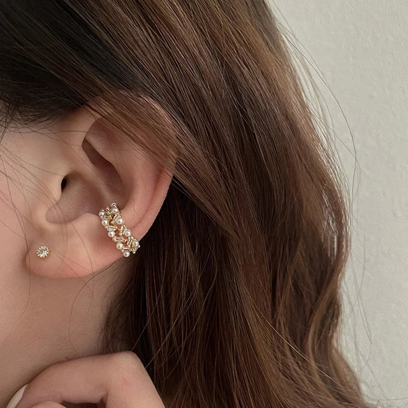 Korean Double Layer Pearl Earrings