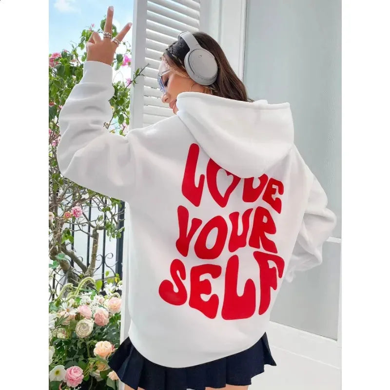 Love Yourself Fleece Winter Hoodie