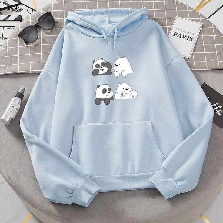 Cute Panda Print Winter Hoodie