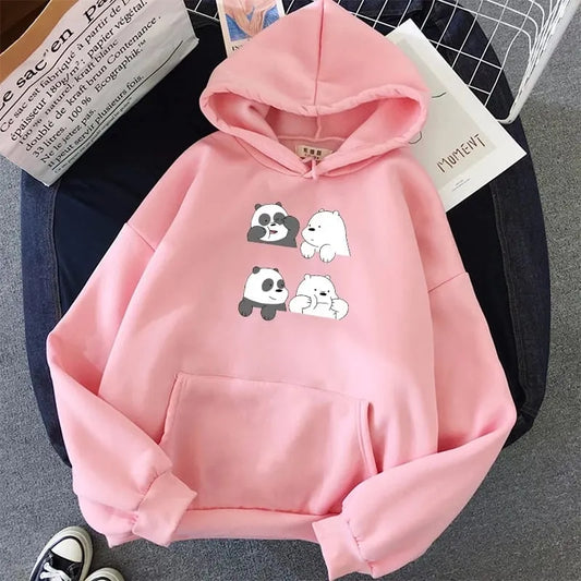 Cute Panda Print Winter Hoodie