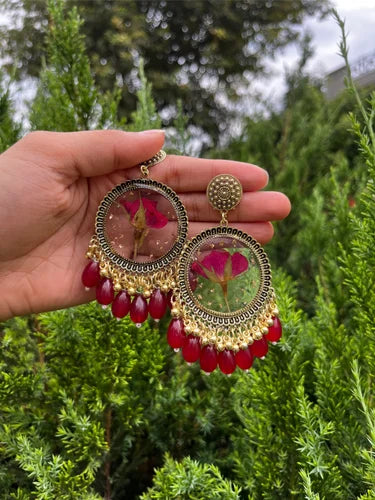 resin jhumka with pearl